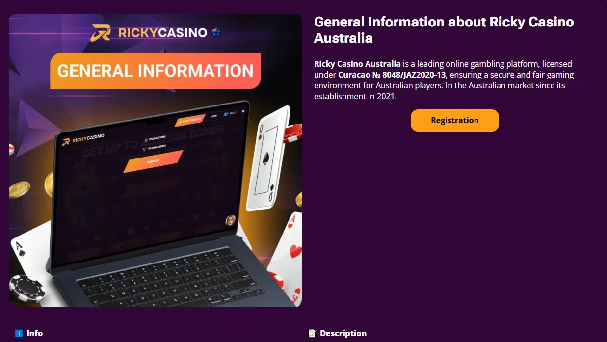 Ricky Casino Australia general overview